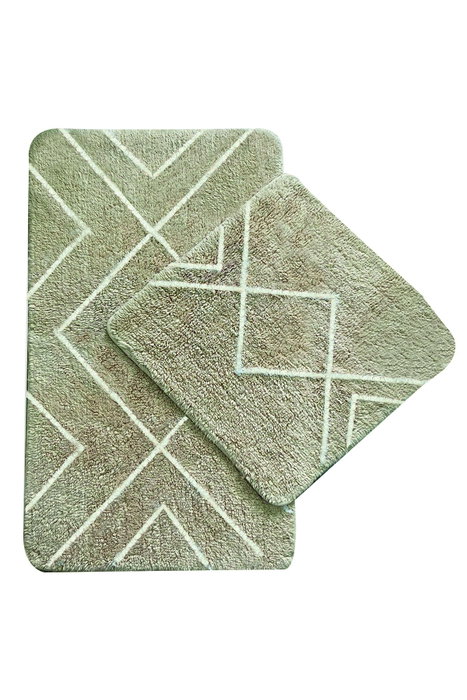 Mijölnir Juego de alfombrillas de baño de algodón, 2 piezas, Piedra